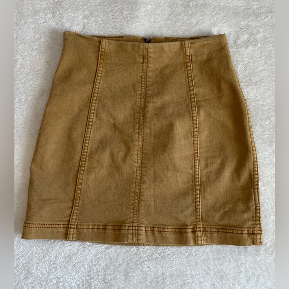 Free People Modern Femme Golden Yellow
Denim Mini Skirt, Size 2